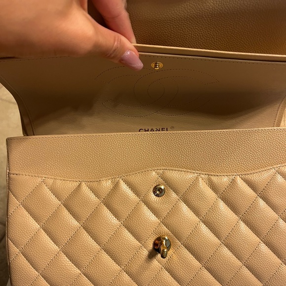 Chanel Tan Quilted Leather Chain Bag - Picture 6 of 10